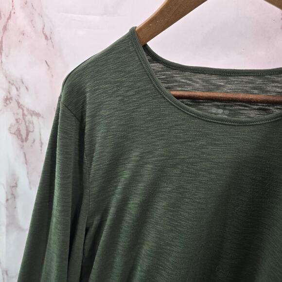 Title Nine Shirt Womens XL Green Long Sleeve Dark Forest Poly Blend Matahari - Picture 2 of 11